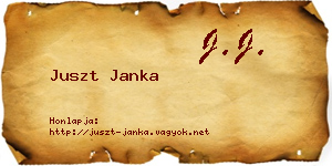 Juszt Janka névjegykártya